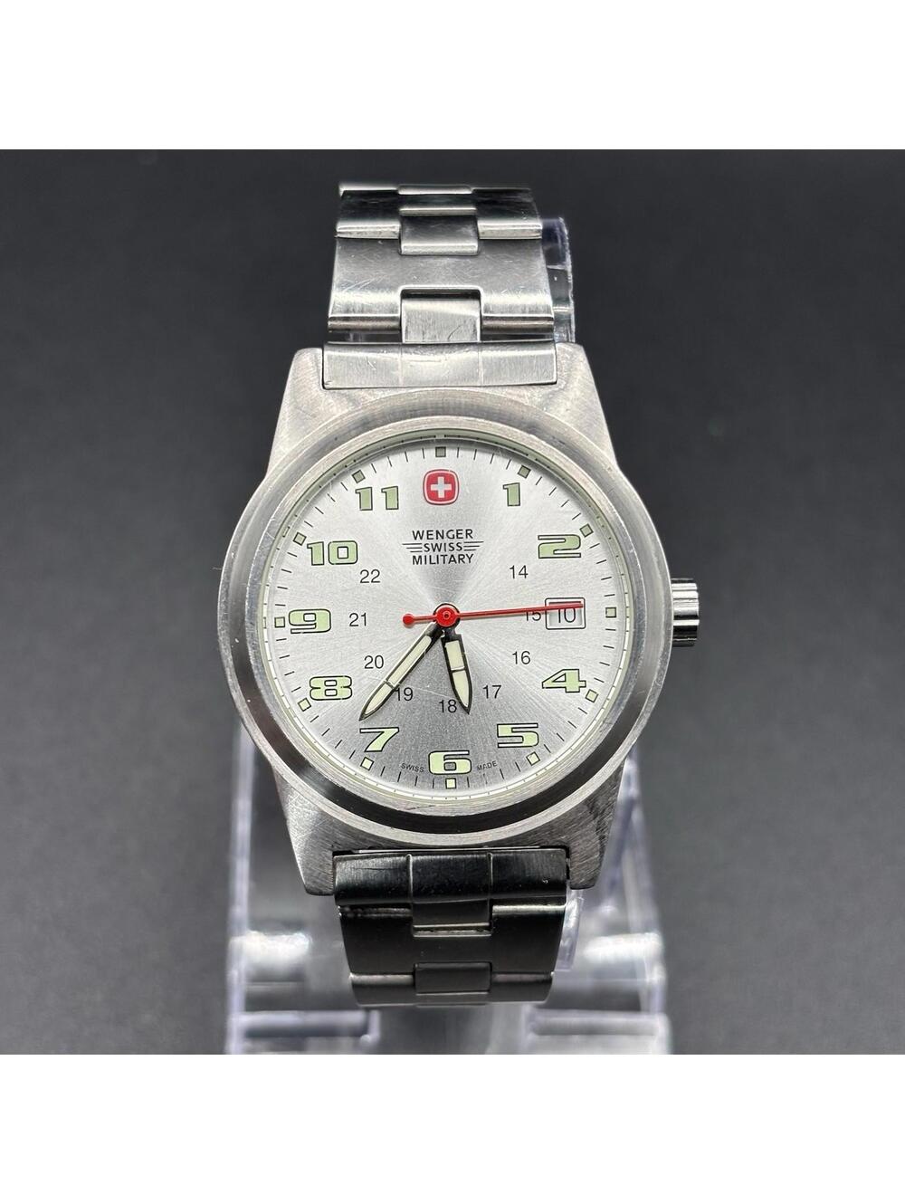 Wenger Swiss Military 79147 Silver-Tone 38mm Watch w/ Date Window - New Battery